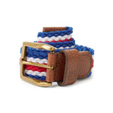 FootJoy Men's Striped Braided Twilight/Red/White Belt - One Golf
