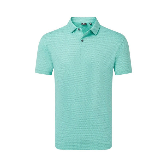 FootJoy Modernist Geo Pique Blue Reef Shirt - One Golf