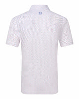 FootJoy Bounce Print Pique White/Hibiscus/Flint Polo