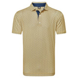 FootJoy EU Citrus Print Lisle Taxi/Navy Polo