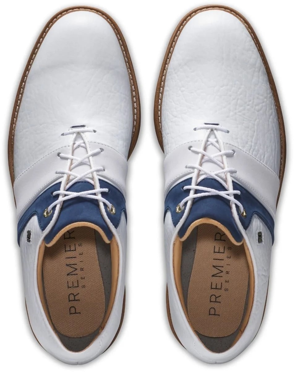FootJoy Premiere Series Packard LX White/Navy Golf Shoe – One Golf