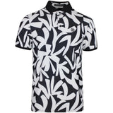 G/FORE Contrast Palm Tech Pique Onyx Polo