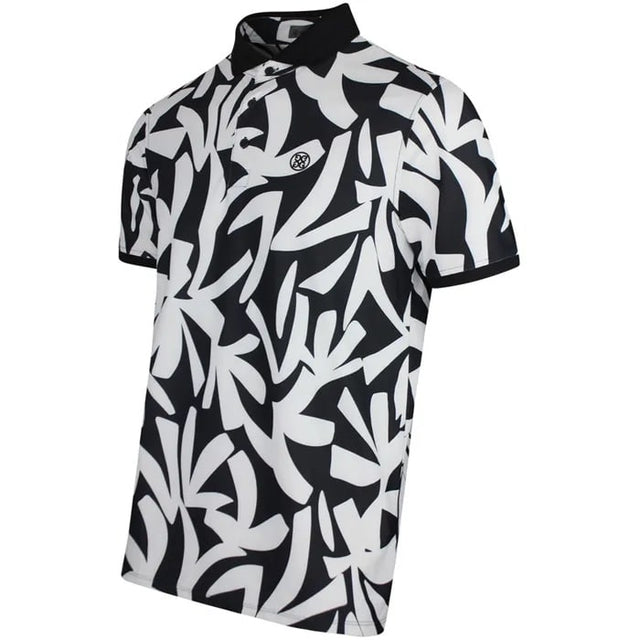 G/FORE Contrast Palm Tech Pique Onyx Polo