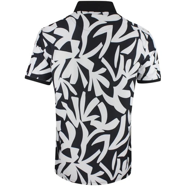 G/FORE Contrast Palm Tech Pique Onyx Polo