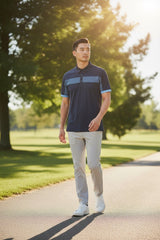 Galvin Green Mills Navy/Alaskan Blue Golf Shirt - One Golf