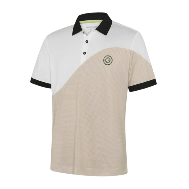 Galvin Green Myron Sand/White Polo - One Golf