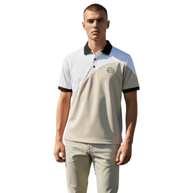 Galvin Green Myron Sand/White Polo - One Golf