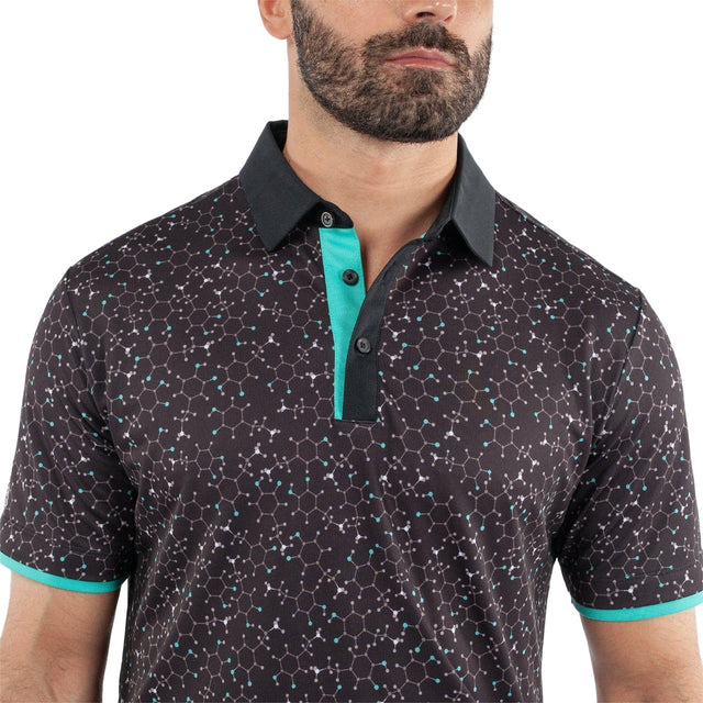 Galvin Green Mannix Black/Atlantis Green Golf Shirt