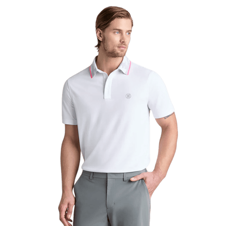 G/FORE Camo Collar Performance Pique Snow Polo Shirt - One Golf