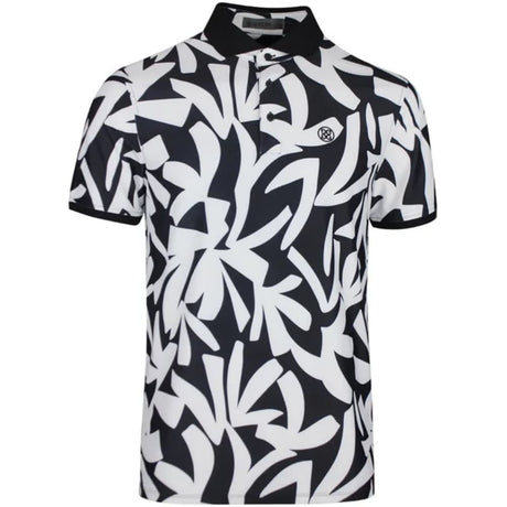 G/FORE Contrast Palm Tech Pique Onyx Polo - One Golf