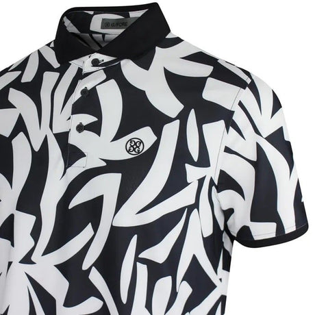 G/FORE Contrast Palm Tech Pique Onyx Polo - One Golf