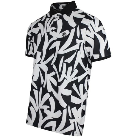 G/FORE Contrast Palm Tech Pique Onyx Polo - One Golf