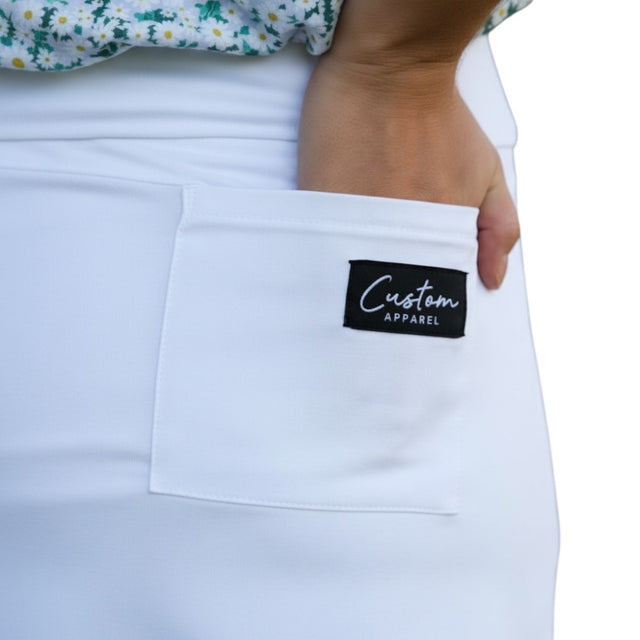 Custom Apparel Ladies White Golf Skirt