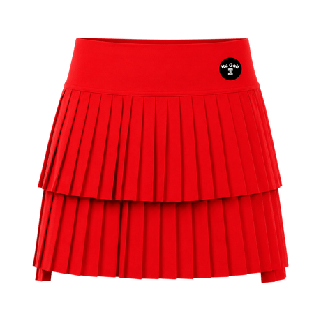 ITU Golf Layered Pleated Red Skort - One Golf
