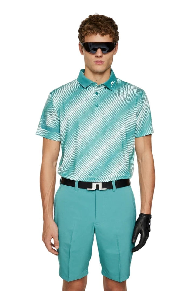 J.Lindeberg Heath Print Comb Teal M Polo