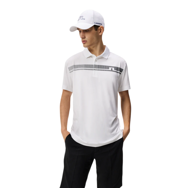 J.Lindeberg Klas White Golf Polo