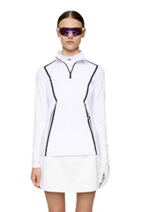 J.Lindeberg Lina Quarter Zip White Mid Layer