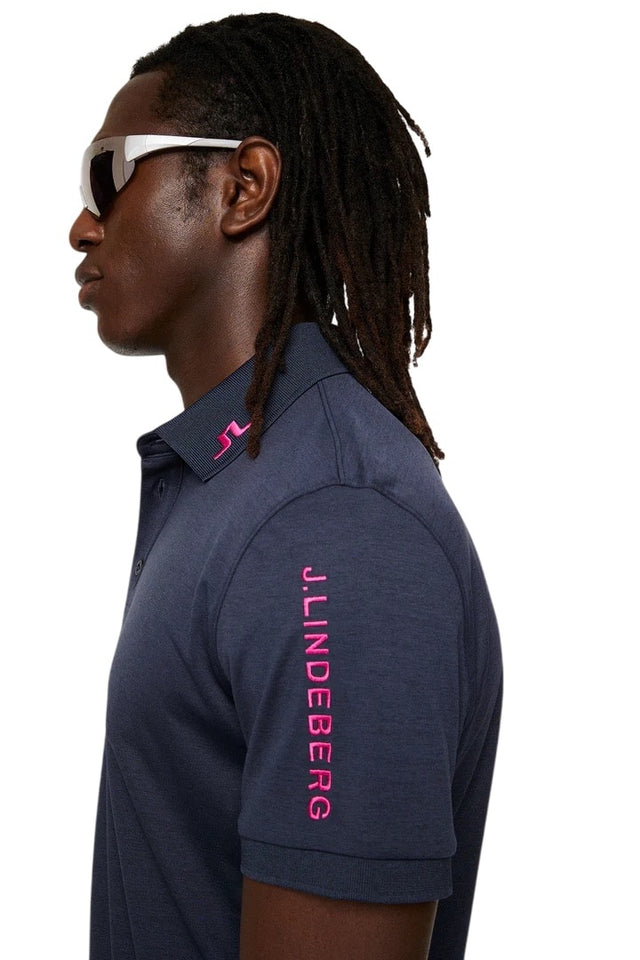J.Lindeberg Tour Tech Navy Melange Golf Polo