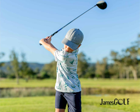JamesGolf Short Sleeve Golf Ball White/Light Green Golf Shirt - One Golf