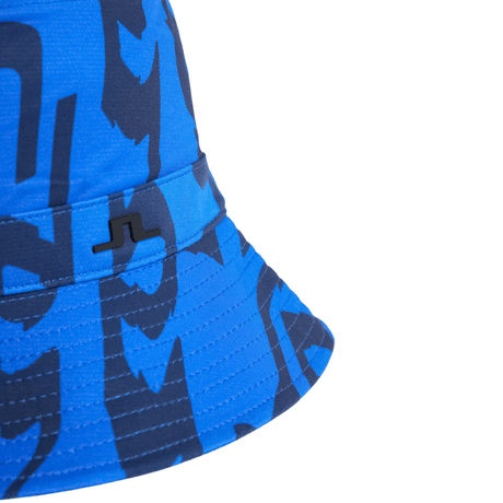 J.Lindeberg Denver Printed Glitch Bridge Blue Bucket Hat - One Golf