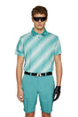 J.Lindeberg Heath Print Comb Teal M Polo - One Golf