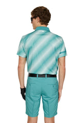 J.Lindeberg Heath Print Comb Teal M Polo - One Golf