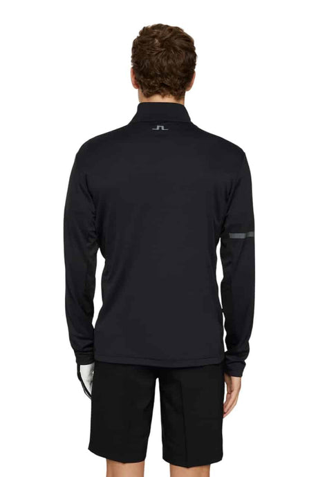 J.Lindeberg Heath Zip Black Mid Layer - One Golf