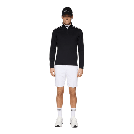 J.Lindeberg Leon Quarter Zip Black Mid Layer - One Golf