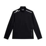 J.Lindeberg Leon Quarter Zip Black Mid Layer - One Golf