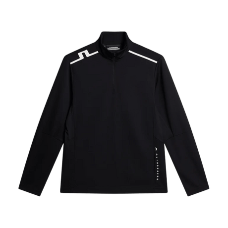 J.Lindeberg Leon Quarter Zip Black Mid Layer - One Golf