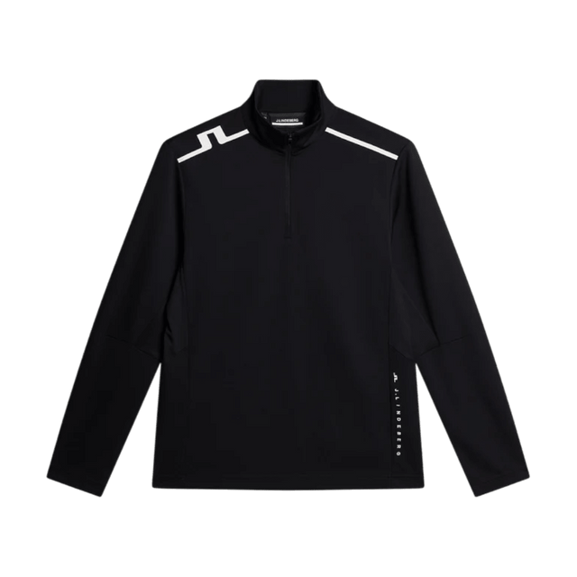 J.Lindeberg Leon Quarter Zip Black Mid Layer - One Golf