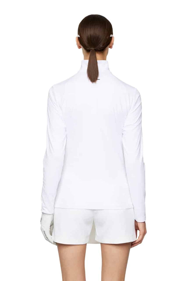 J.Lindeberg Lina Quarter Zip White Mid Layer - One Golf