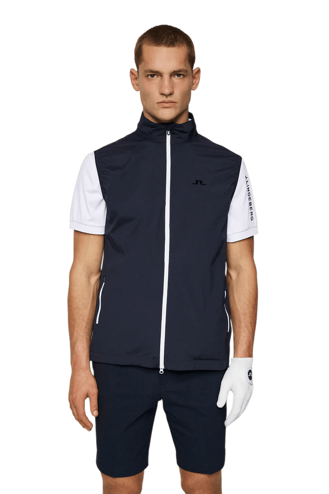 J.Lindeberg Navy Ash Light Packable Vest - One Golf
