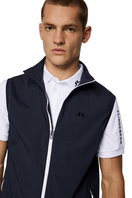 J.Lindeberg Navy Ash Light Packable Vest - One Golf