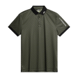 J.Lindeberg Tour Tech Geo Olive Print Polo - One Golf