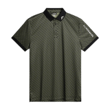 J.Lindeberg Tour Tech Geo Olive Print Polo - One Golf