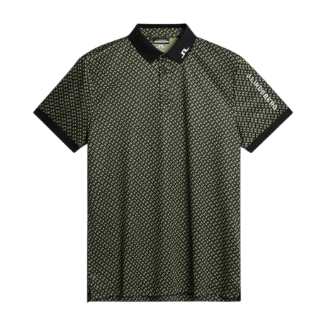 J.Lindeberg Tour Tech Geo Olive Print Polo - One Golf