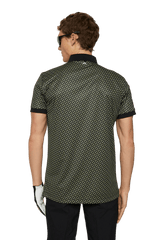 J.Lindeberg Tour Tech Geo Olive Print Polo - One Golf