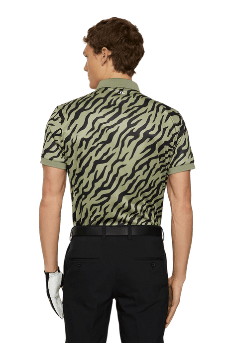 J.Lindeberg Tour Tech Tiger Olive Print Polo - One Golf
