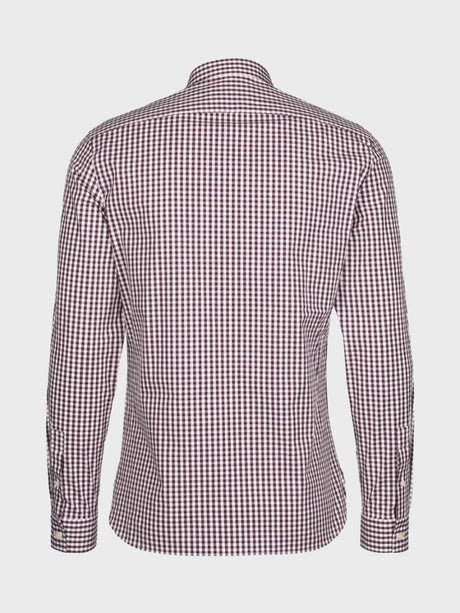 Lyle & Scott Gingham Burgundy Golf Shirt - One Golf