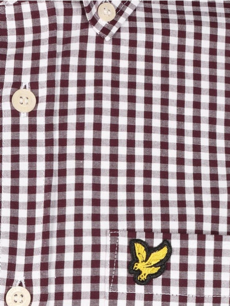 Lyle & Scott Gingham Burgundy Golf Shirt - One Golf