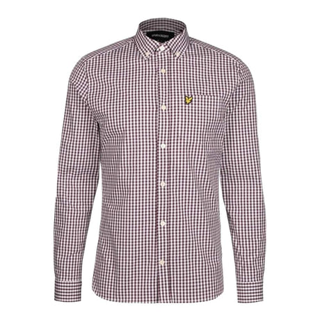 Lyle & Scott Gingham Burgundy Golf Shirt - One Golf