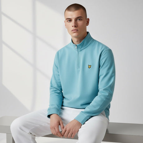 Lyle & Scott Golf Core Aquamarine Blue 1/4 Zip - One Golf