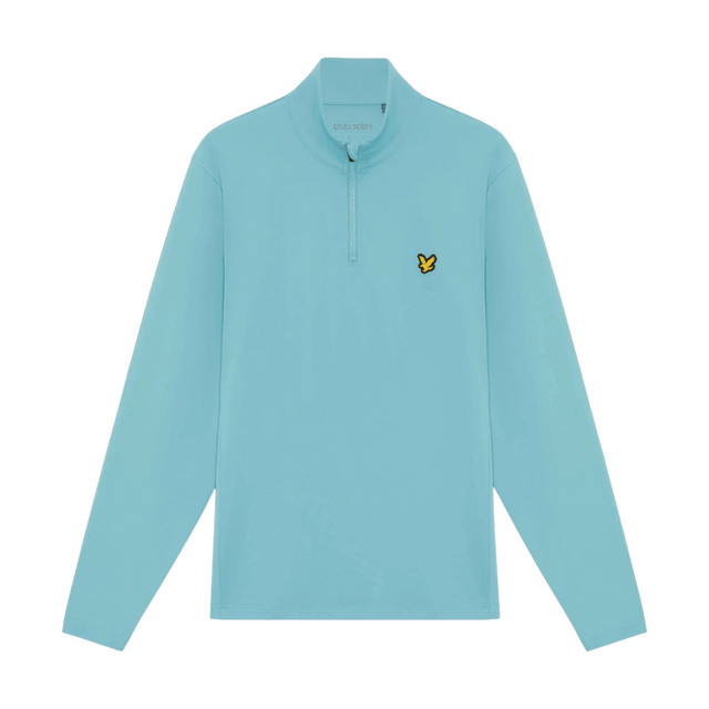 Lyle & Scott Golf Core Aquamarine Blue Quarter Zip Midlayer - One Golf