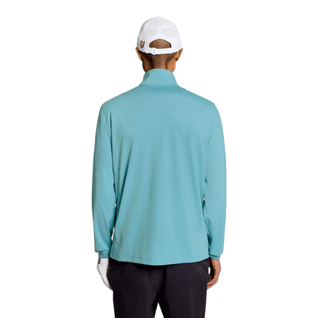Lyle & Scott Golf Core Aquamarine Blue Quarter Zip Midlayer - One Golf