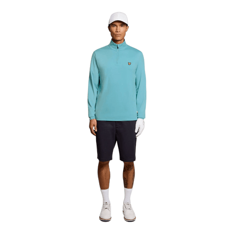 Lyle & Scott Golf Core Aquamarine Blue Quarter Zip Midlayer - One Golf