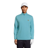 Lyle & Scott Golf Core Aquamarine Blue Quarter Zip Midlayer - One Golf