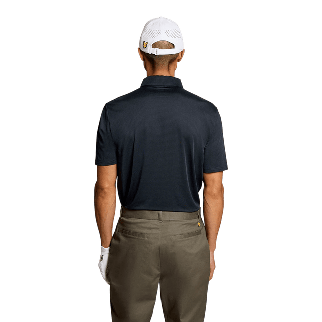 Lyle & Scott Golf Dark Navy Concealed Placket Polo Shirt - One Golf