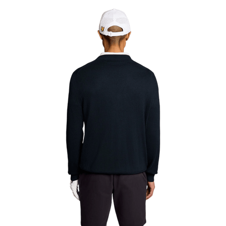 Lyle & Scott Golf Dark Navy Lightweight Knitted Cardigan - One Golf