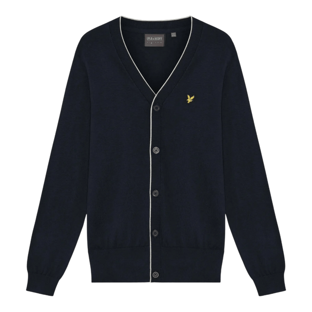 Lyle & Scott Golf Dark Navy Lightweight Knitted Cardigan - One Golf